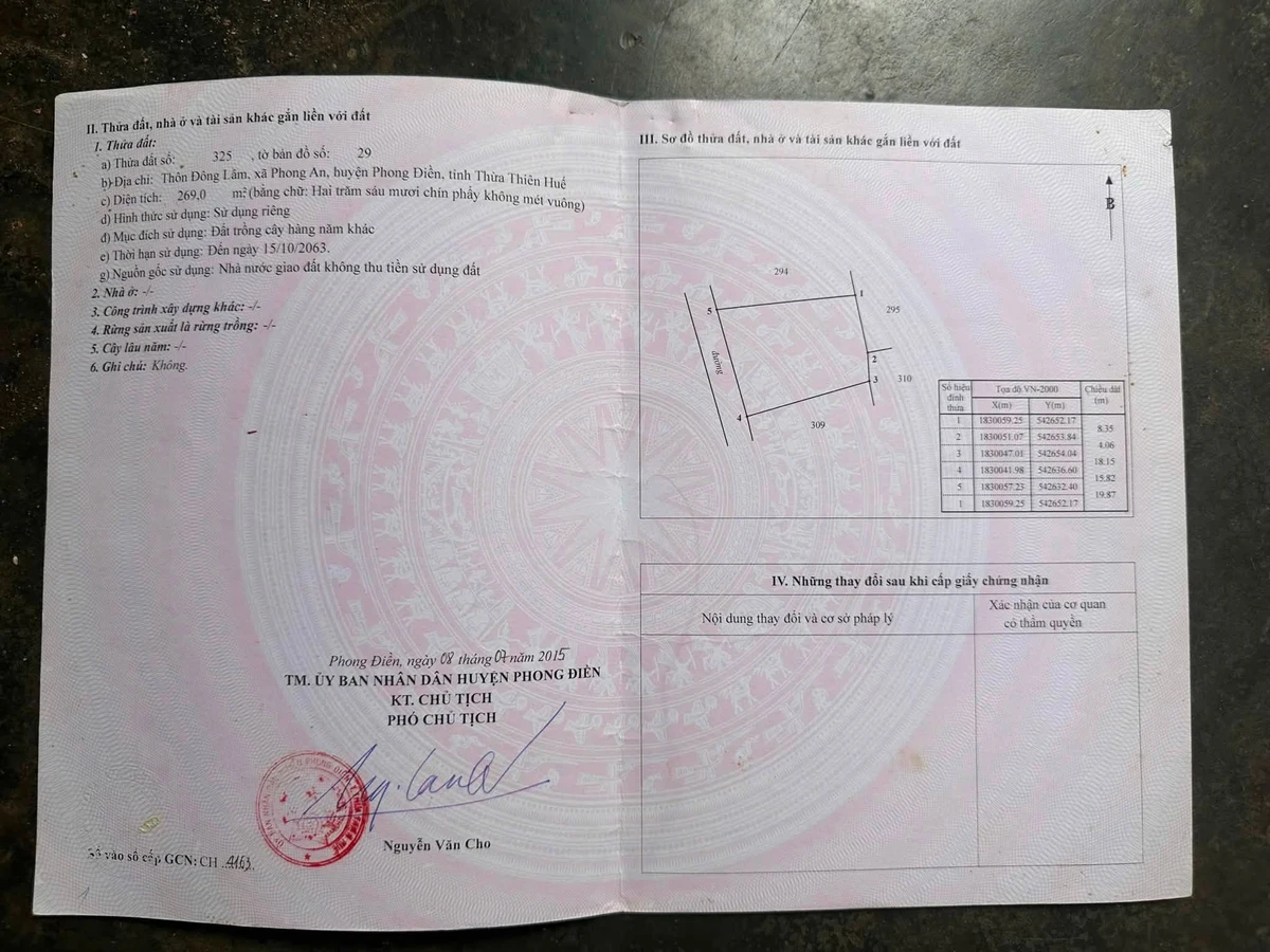 Bán đất 269m² giá 79 triệu tại Phường Phong Thái, TP Huế - Ảnh thu nhỏ 2