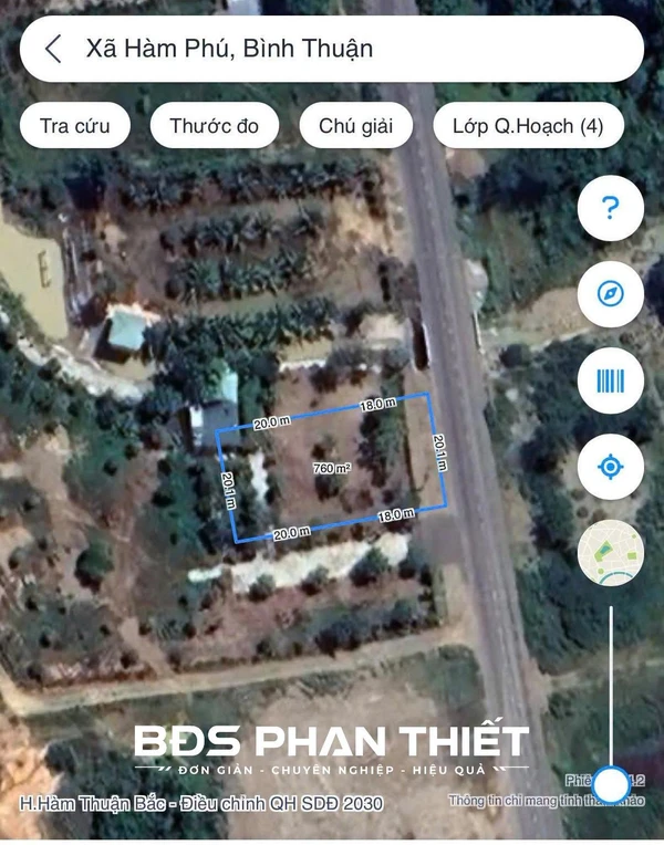 Bán đất mặt tiền DT22 Hàm Phú 11.337 ha, 8,9 tỷ