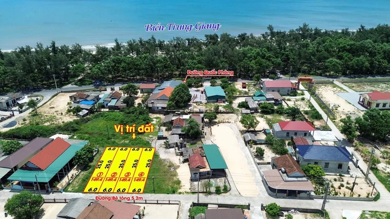 Bán đất Biển Trung Giang 75m² giá 4 tỷ gần biển