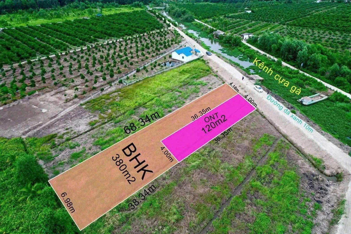 Bán đất vườn view kênh 500m2 (120m2 thổ cư) giá 575 triệu tại Thạnh Hòa, Bến Lức, Long An - Ảnh thu nhỏ 3