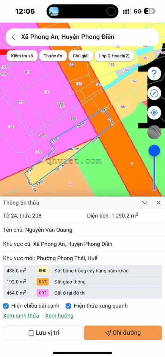 Bán 660m² đất CLN quy hoạch đất ở tại Phong Điền, TP Huế giá 99 triệu - Ảnh thu nhỏ 2