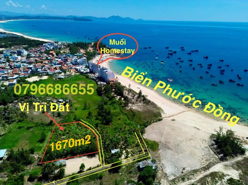 Lô đất view biển Phước Đồng 1600m2, giá 8tr/m2