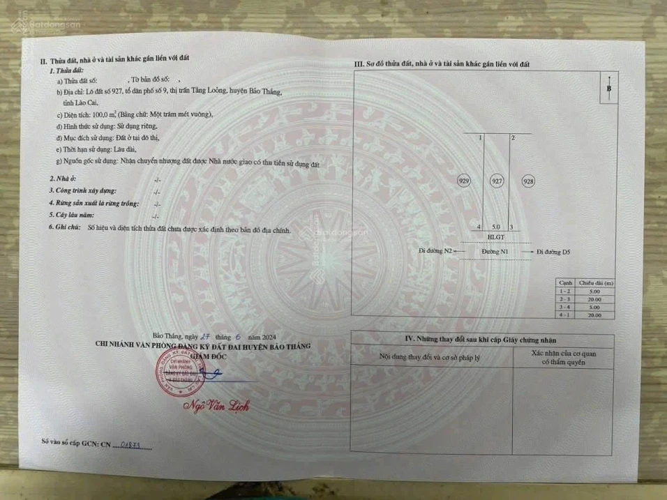 Chính chủ bán đất KĐT Tằng Loong Bảo Thắng Lào Cai 100m - Ảnh thu nhỏ 3