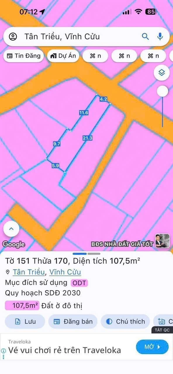 Bán lô đất mặt tiền Giáo Xứ Thuận Hoà 108m2 3 tỷ Tân Phú - Ảnh 1