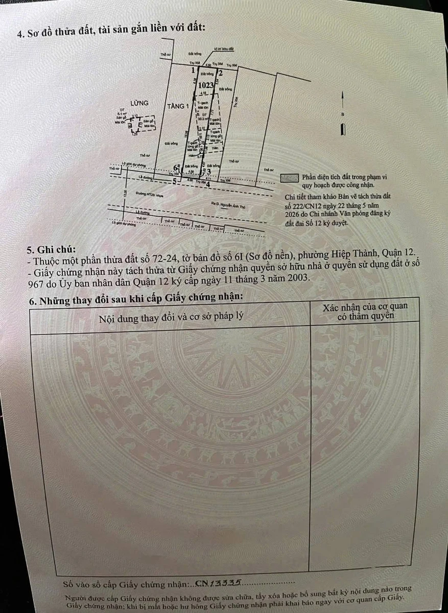 Bán đất Quận 12, 100m² mặt tiền Nguyễn Ảnh Thủ 5.9 tỷ - Ảnh thu nhỏ 3