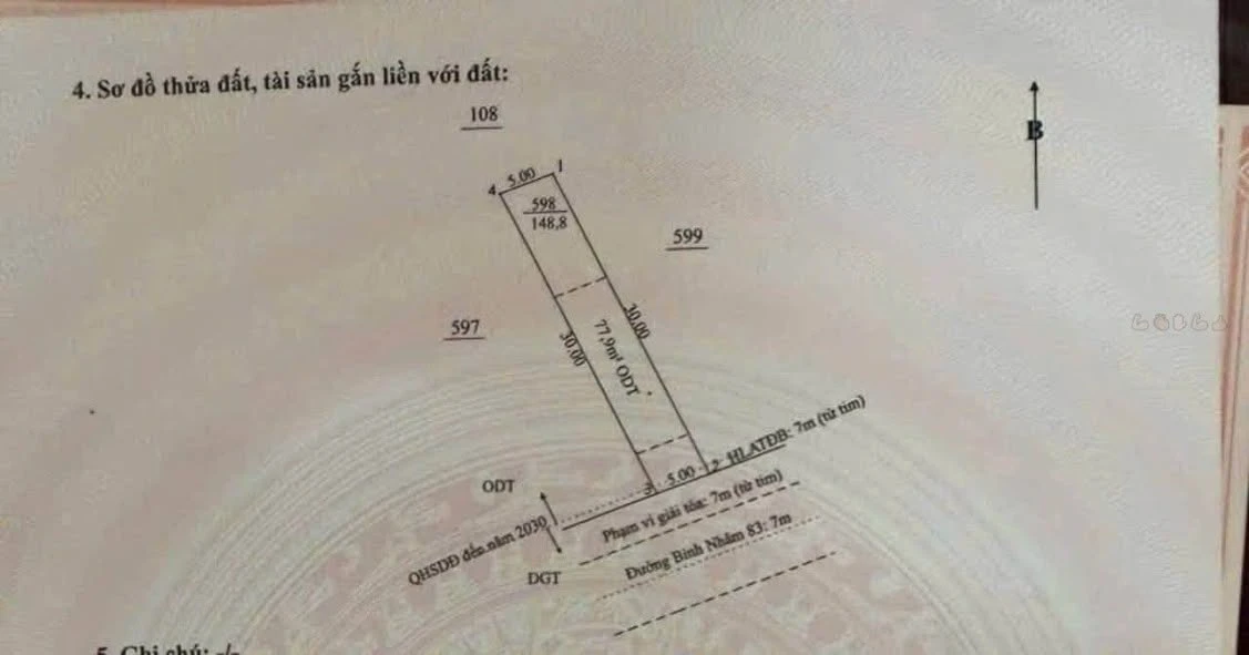 Bán đất mặt tiền đường Bình Nhâm 83, 148m², đối diện trường THCS Nguyễn Trường Tộ, Bình Dương - Ảnh 1