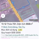 Bán đất lúa 2 mặt tiền 868m² Tân Trụ, Long An 1 tỷ 800 - Ảnh thu nhỏ 3