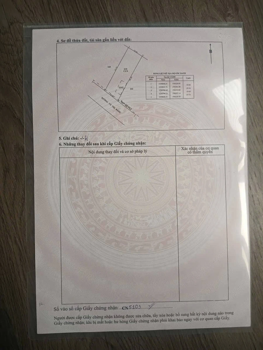 Bán lô đất mặt tiền Võ Thị Bàng, 1105 m², 4 tỷ 2 - Ảnh thu nhỏ 2