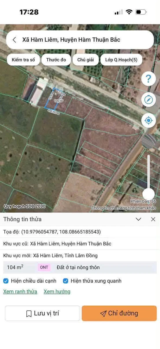 Bán lô đất 104m2 Hàm Liêm Phan Thiết 420 triệu - Ảnh thu nhỏ 2