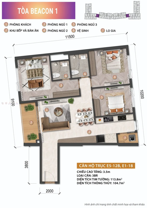 Bán căn 3PN Blanca City Vũng Tàu, 113.8m², view biển 9.2 tỷ