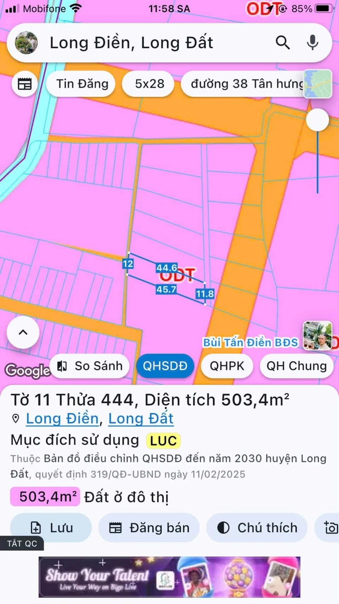 Bán đất 60m² Long Điền, Bà Rịa - Vũng Tàu chỉ 1 tỷ - Ảnh thu nhỏ 5