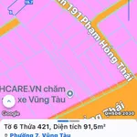Bán đất trống 92m² hẻm thẳng Phạm Hồng Thái, Vũng Tàu, 6,6 tỷ - Ảnh thu nhỏ 1