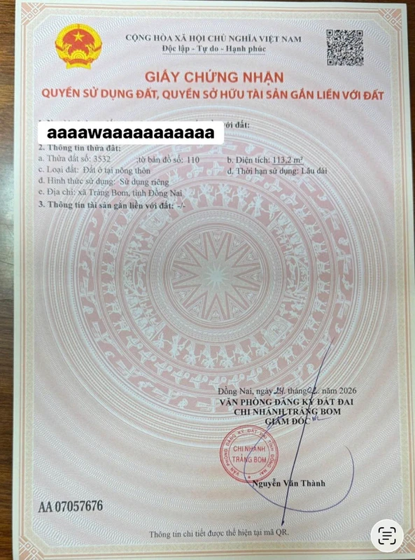 Bán đất xã Quảng Tiến Bình Dương 115m2 1 tỷ