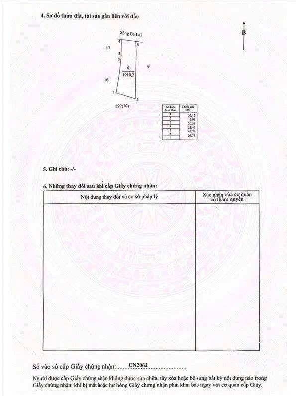 Bán 2 công đất mặt tiền sông Ba Lai, Vĩnh Long, 1,6 tỷ - Ảnh thu nhỏ 2