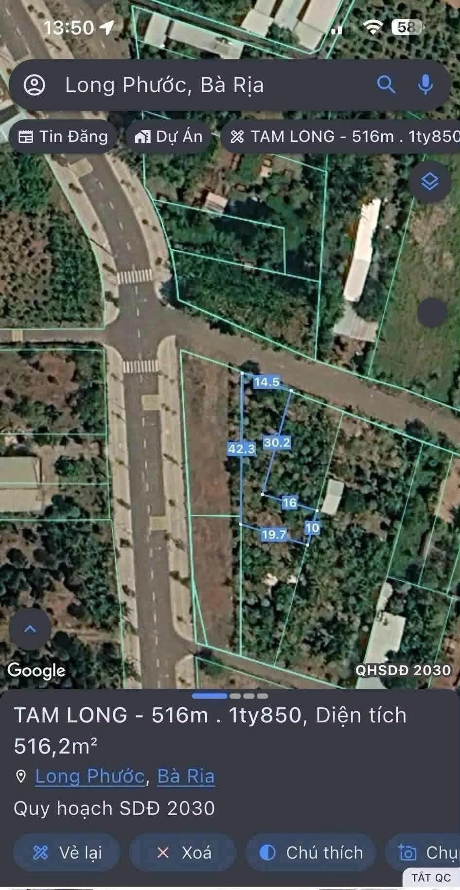 Bán 600m² đất vườn trái cây Long Phước 1 tỷ 750 triệu - Ảnh 1