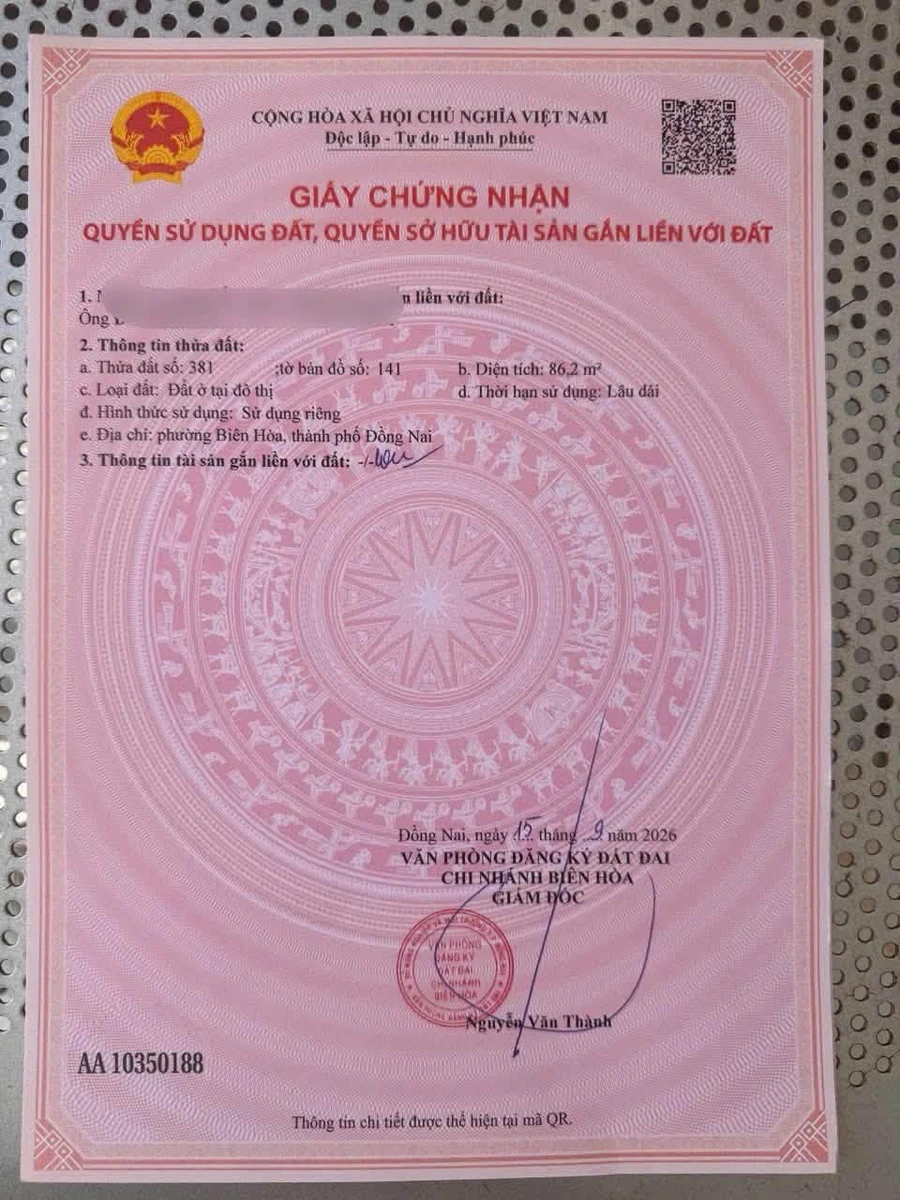 Bán đất 86m2 Phường Biên Hoà 1 tỷ 280 triệu - Ảnh thu nhỏ 2