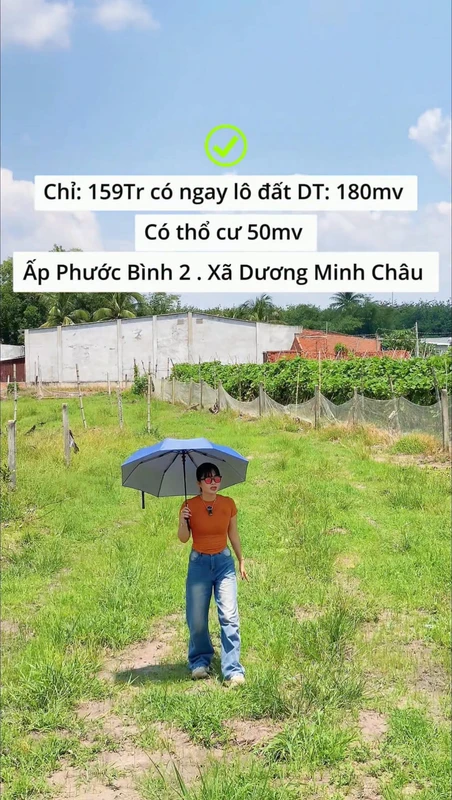 Bán đất 183m² tại Xã Dương Minh Châu, Tây Ninh - 159 triệu