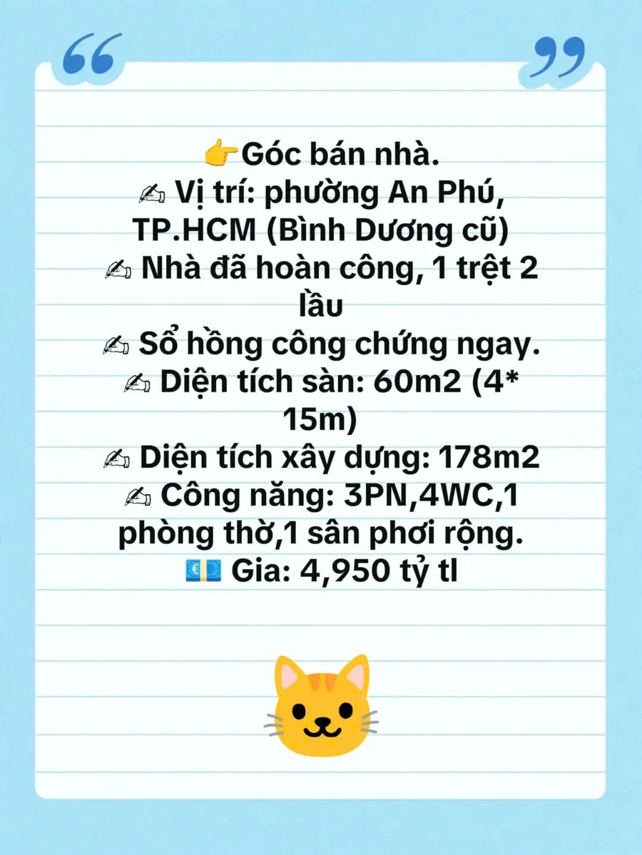 Bán nhà 3 tầng 60m² KDC Phú Hồng Khang, P. An Phú (Thuận An cũ), giá 4,95 tỷ - Ảnh 1
