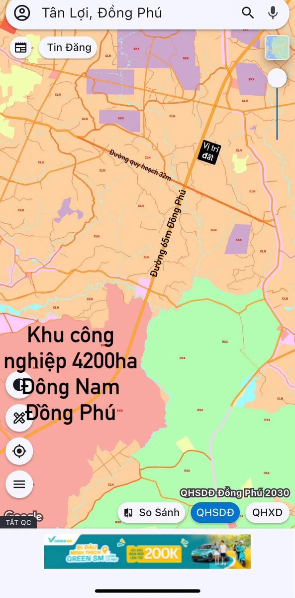 Bán đất nền 1,5 hecta mặt tiền 7m Đồng Phú Bình Dương - Ảnh 1