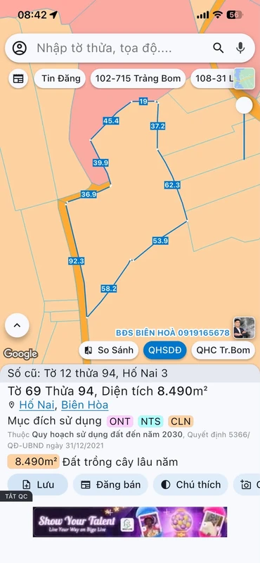 Bán nhà vườn 8490m2 Hố Nai Đồng Nai giá 10 tỷ