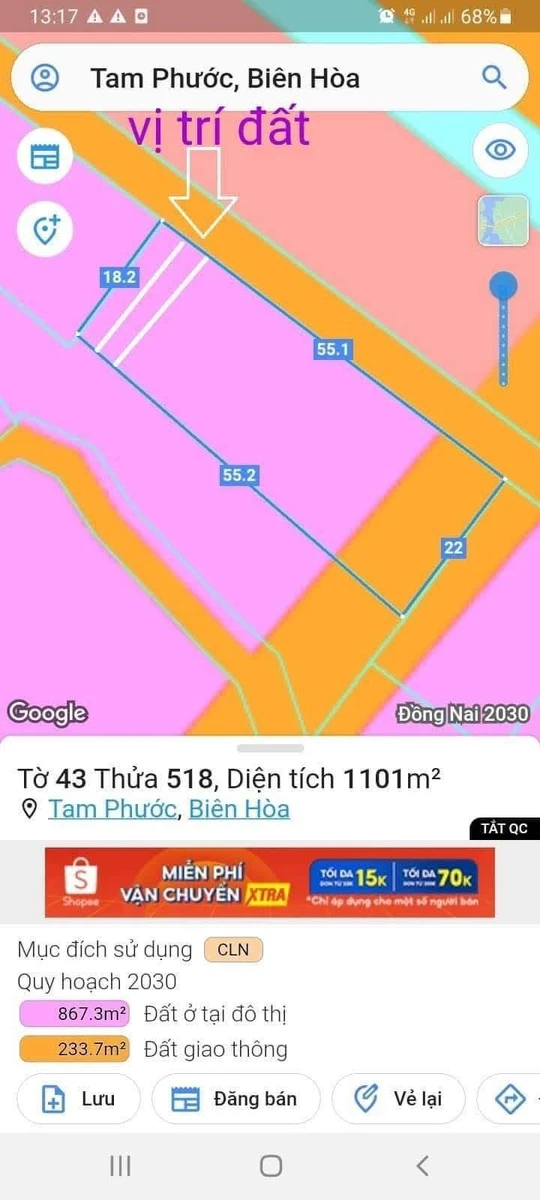 Bán đất Tam Phước Thiên Bình 95m² giá 310 triệu - Ảnh thu nhỏ 2