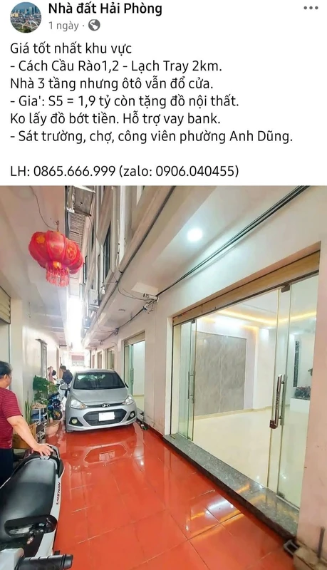 Bán 2 nhà 3 tầng 120m² Trà Khê Dương Kinh Hải Phòng 1,9 tỷ