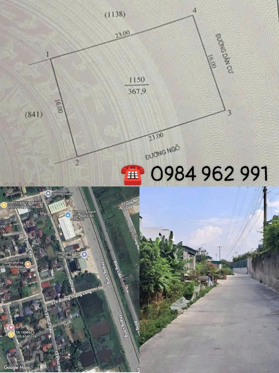 Bán đất Nghi Liên 367m² mặt tiền 16m gần bệnh viện - Ảnh 1