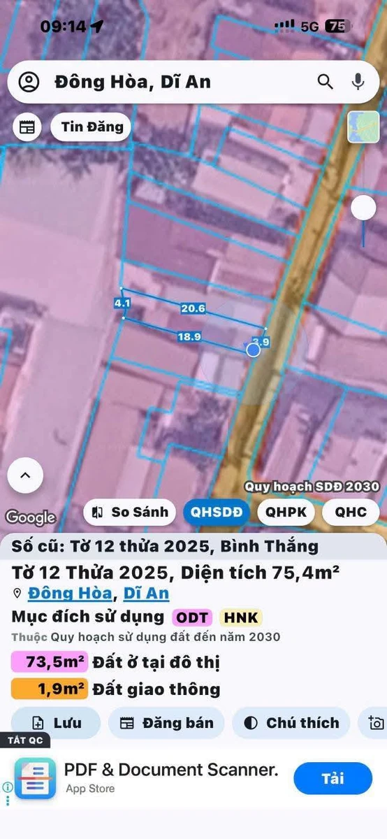 Bán đất Dĩ An 75,4m² giá 3 tỷ 150 - Ảnh thu nhỏ 3