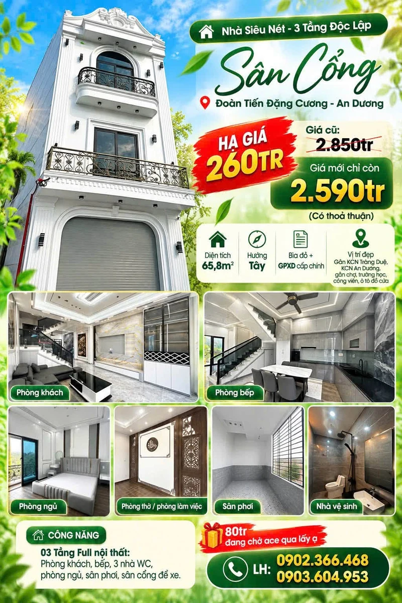 Bán nhà An Dương 63m² 3 tầng 2,39 tỷ - Ảnh 1