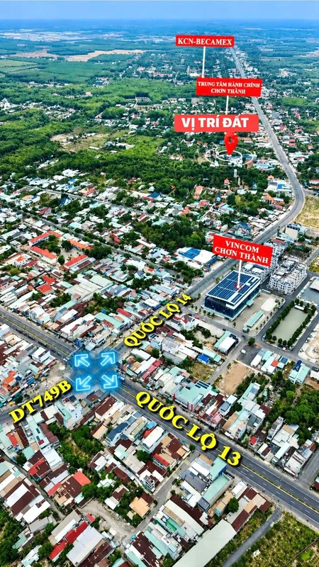 Bán đất 5x35m (60m2 thổ cư) trung tâm Chơn Thành, gần đường Khải Hoàn
