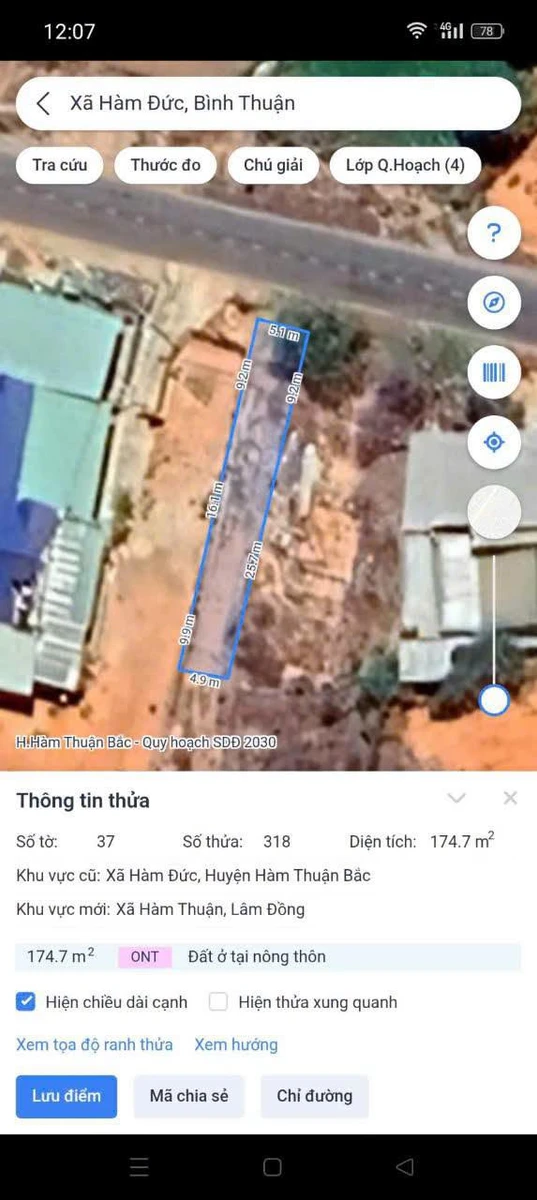 Bán đất 174.7m2 Hàm Đức Bình Thuận 550 triệu - Ảnh thu nhỏ 3