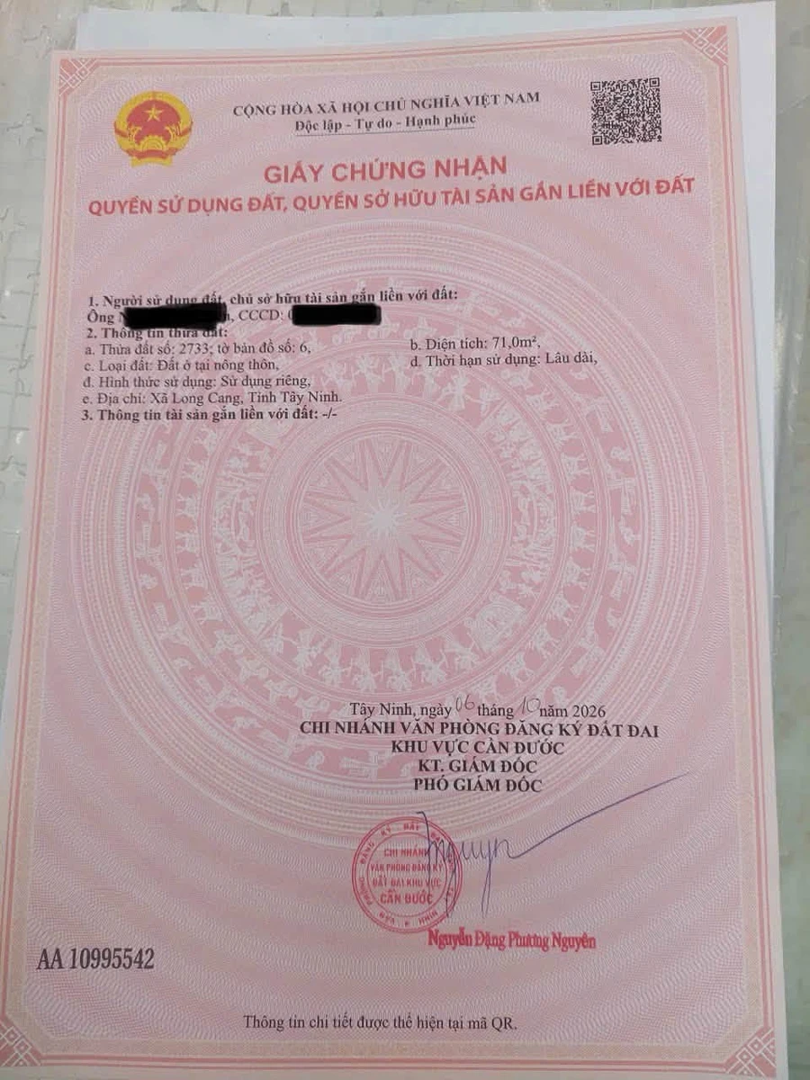 Bán nền đất mặt tiền 71m2 Long Cang 1,1 tỷ - Ảnh thu nhỏ 5