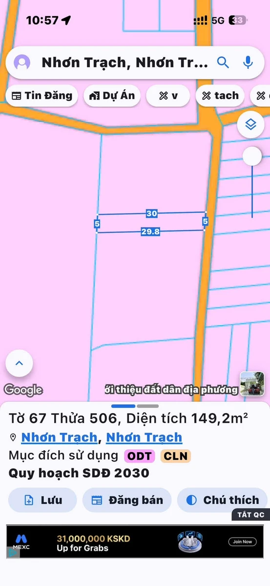 Bán 2 lô đất sổ riêng 150m² tại Nhơn Trạch, 1,8 tỷ/lô - Ảnh thu nhỏ 2
