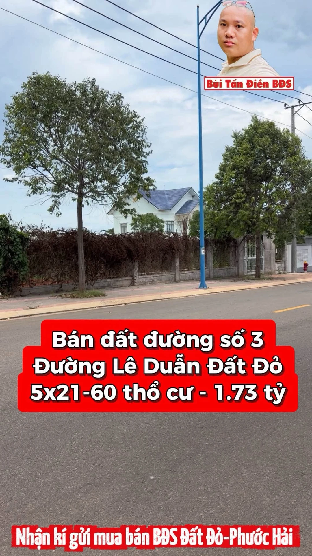 Bán đất mặt tiền Lê Duẩn Đất Đỏ 105m² 1,73 tỷ - Ảnh 1