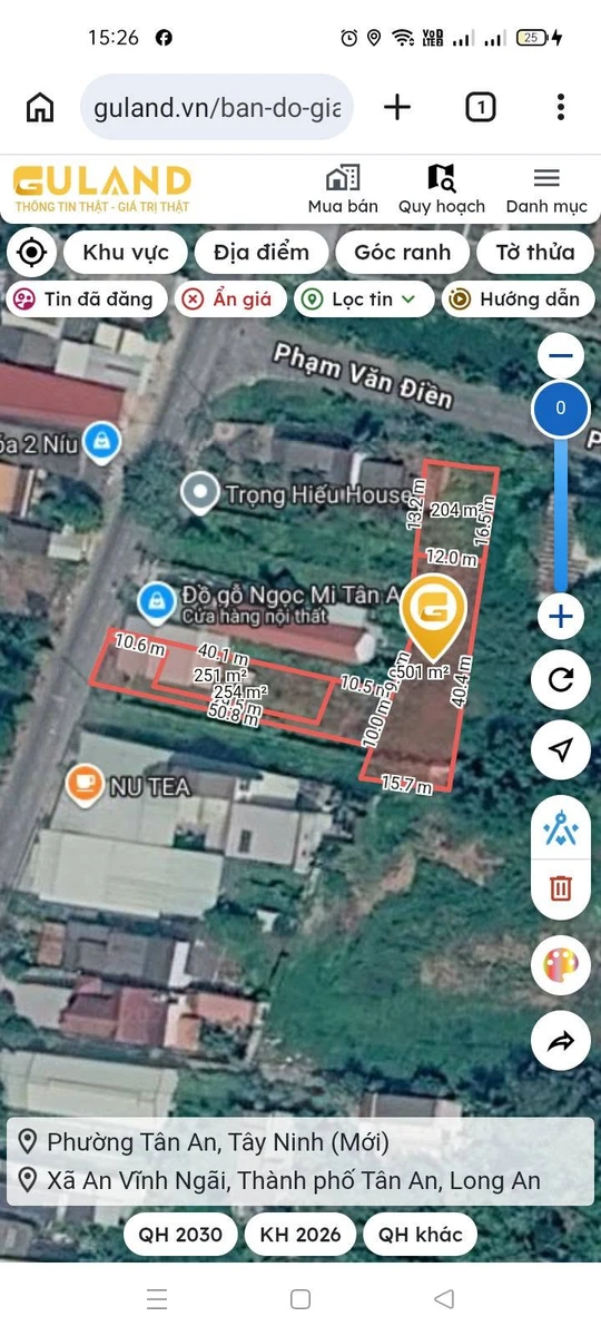 Bán đất 2 mặt tiền 1.097m² An Vĩnh Ngãi Tân An - Ảnh thu nhỏ 3