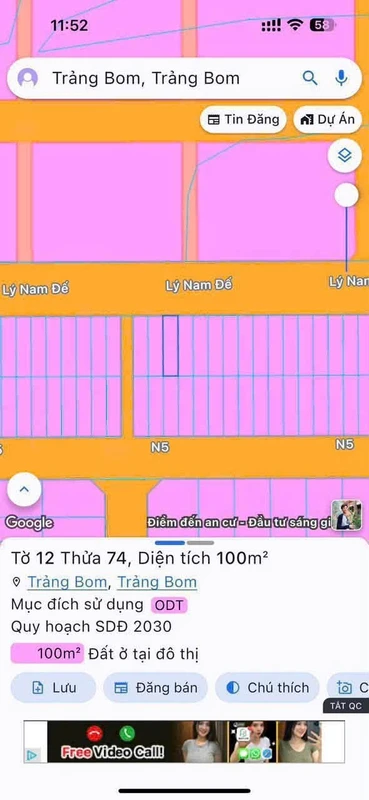 Bán lô đất Hưng Thuận Trảng Bom 100m² mặt tiền đường Lý Nam Đế