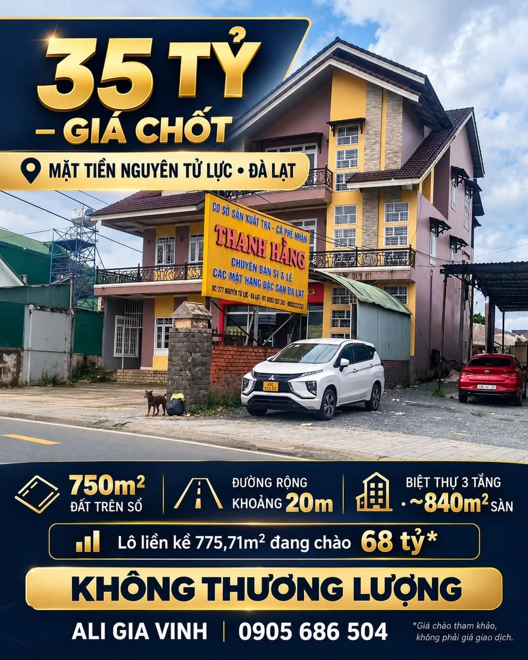 Bán villa mặt tiền Nguyên Tử Lực, Đà Lạt, 750m², 35 tỷ - Ảnh 1