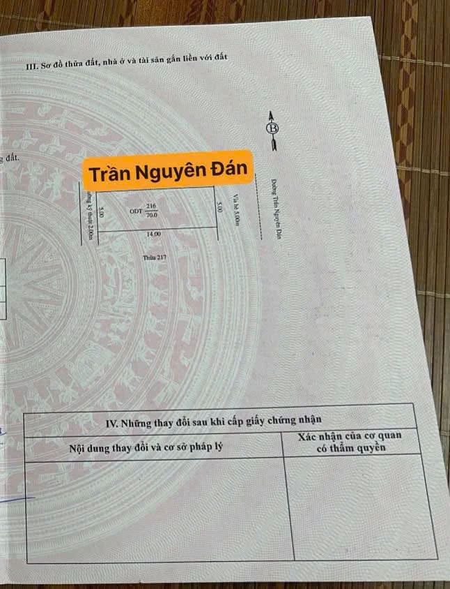 Bán lô đất mặt phố Trần Nguyên Đán 70 m² - 4.5 tỷ - Ảnh thu nhỏ 3