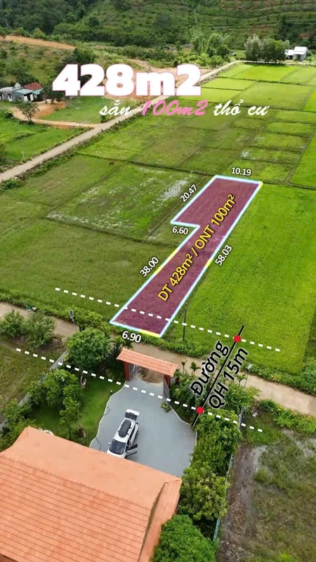 Bán đất 428m2 Đạ Tẻh Lâm Đồng 259 triệu