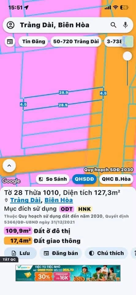 Bán đất thổ cư 110m2 Phường Trảng Dài, Bình Dương - Ảnh 1