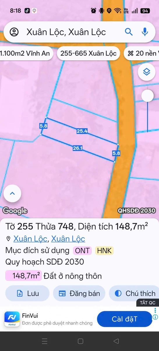 Bán đất mặt tiền đường Lò Than 148m2, gần chợ Suối Cát, giá 650 triệu - Ảnh thu nhỏ 4