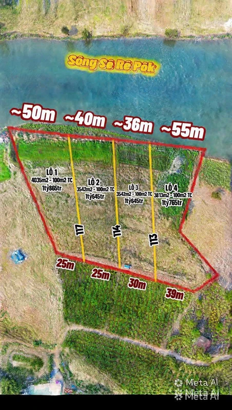 Bán đất nền view sông 4035 m² Nam Dong Lâm Đồng