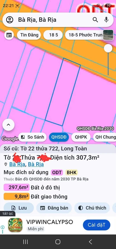 Bán lô đất biệt thự Bà Rịa 3.9 tỷ, Ngô Đức Kế