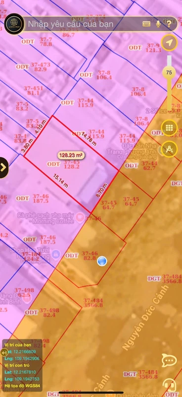 Bán lô đất mặt tiền 200m² Nguyễn Đức Cảnh, Nha Trang