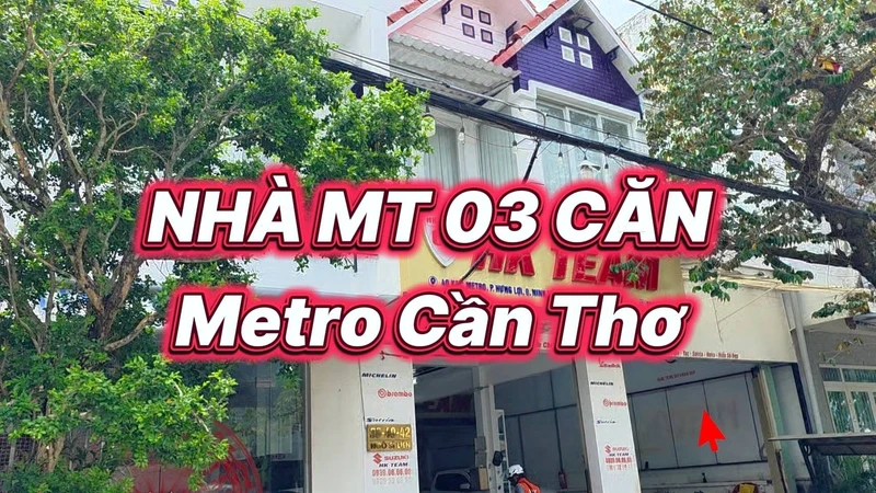 Bán nhà mặt tiền 3 căn liền kề Ngô Sĩ Liên, KDC Metro, Tân An, Cần Thơ - 25 tỷ