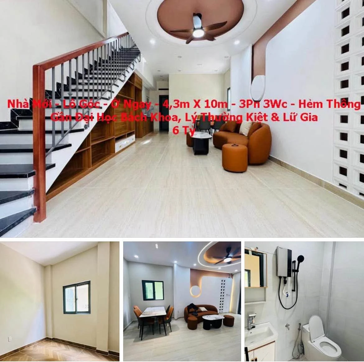 Bán nhà phố lô góc 3PN 43m² giáp Quận 10 - 6 tỷ - Ảnh 1