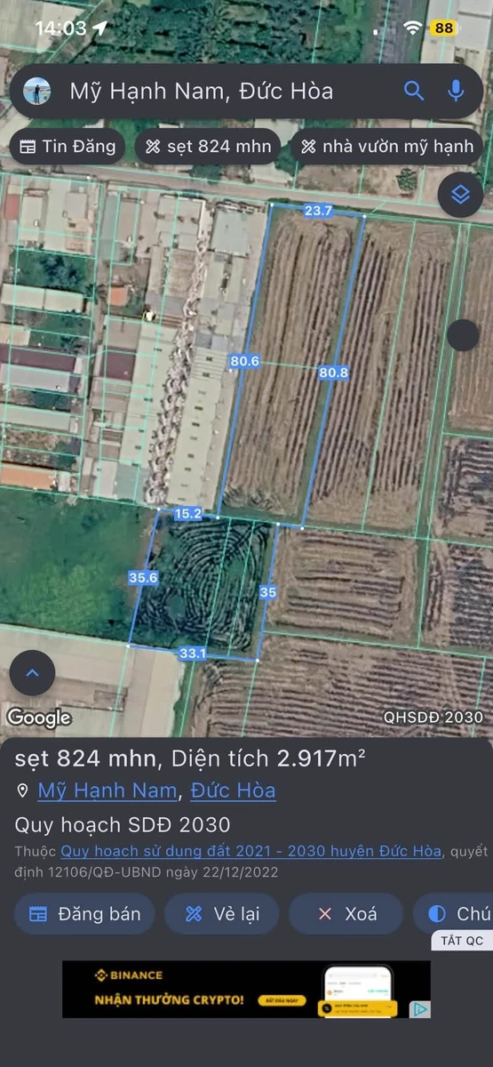 Bán đất Hóc Môn 3000m² 13 tỷ Mỹ Hạnh Nam - Ảnh thu nhỏ 4