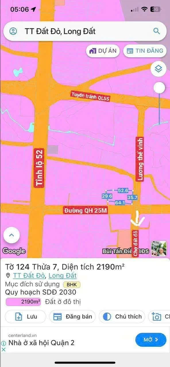 Bán lô đất thị trấn Đất Đỏ 200m2, 780 triệu - Ảnh 1