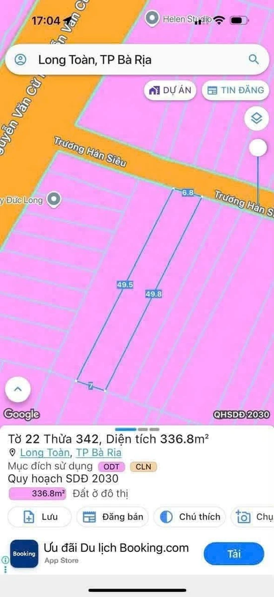 Bán đất mặt tiền Trương Hán Siêu 300m2, Long Toàn, TP Bà Rịa, giá 4,3 tỷ - Ảnh thu nhỏ 3