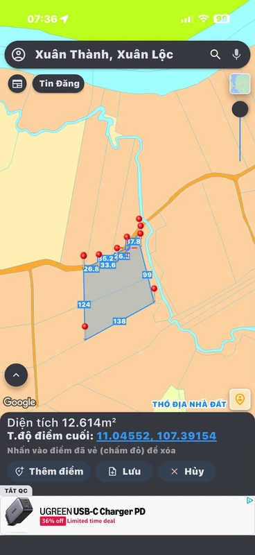 Bán lô đất 12.680 m² Xuân Thành, Đồng Nai, gần sông